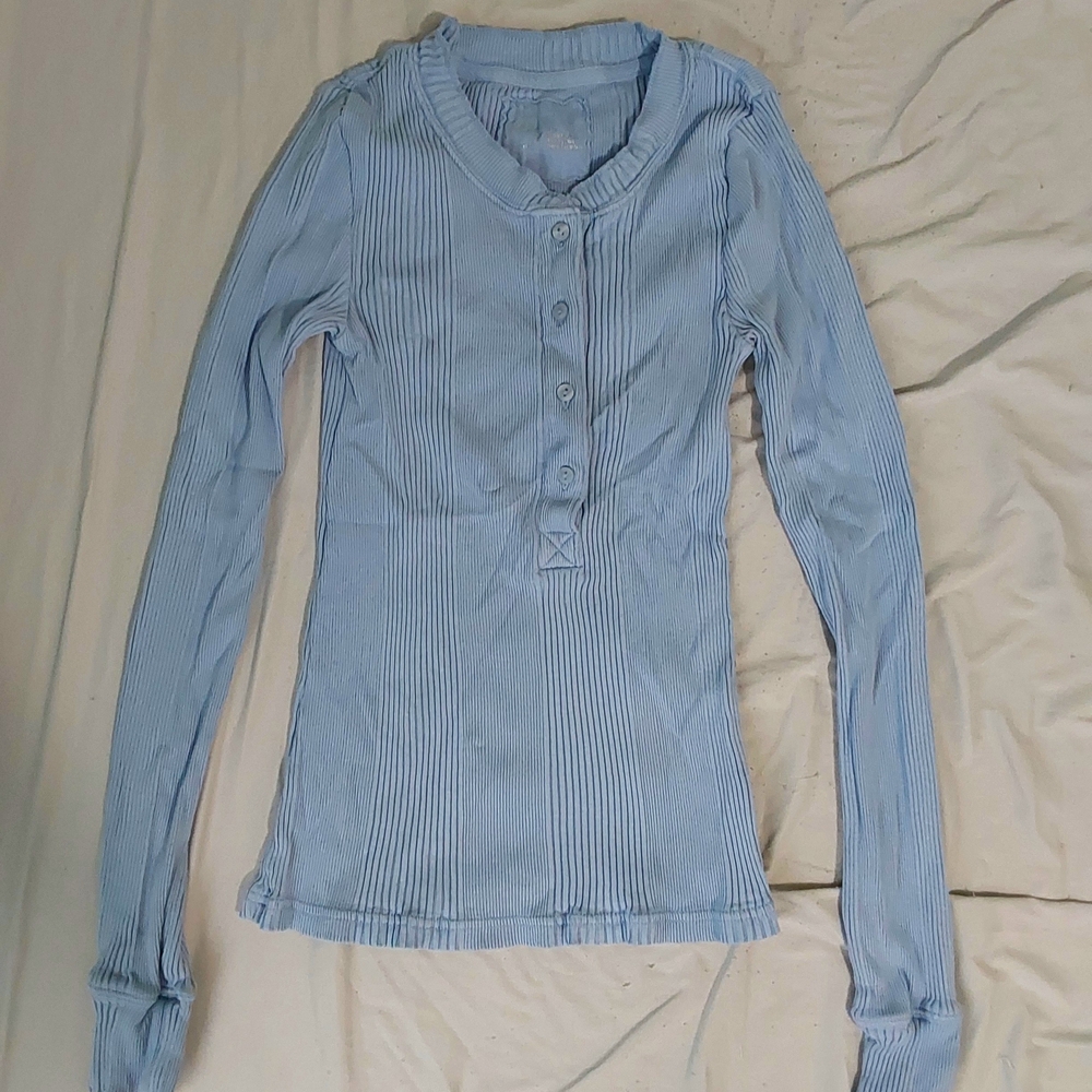 Light Blue Long Sleeve Women's Top